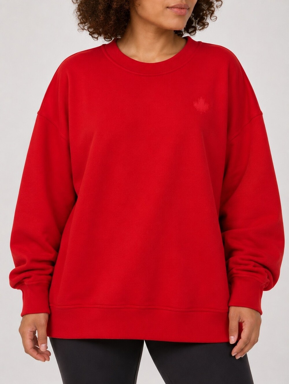 Lululemon Team Canada Olympics Perfectly Oversized Crew Red Sweatshirt Size 10 - Picture 1 of 10